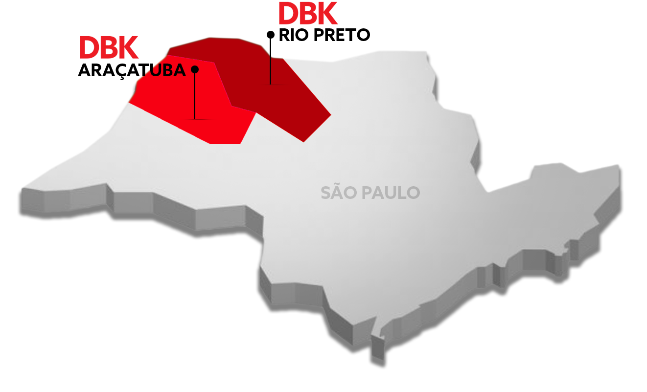Mapa de atendimento da DBK